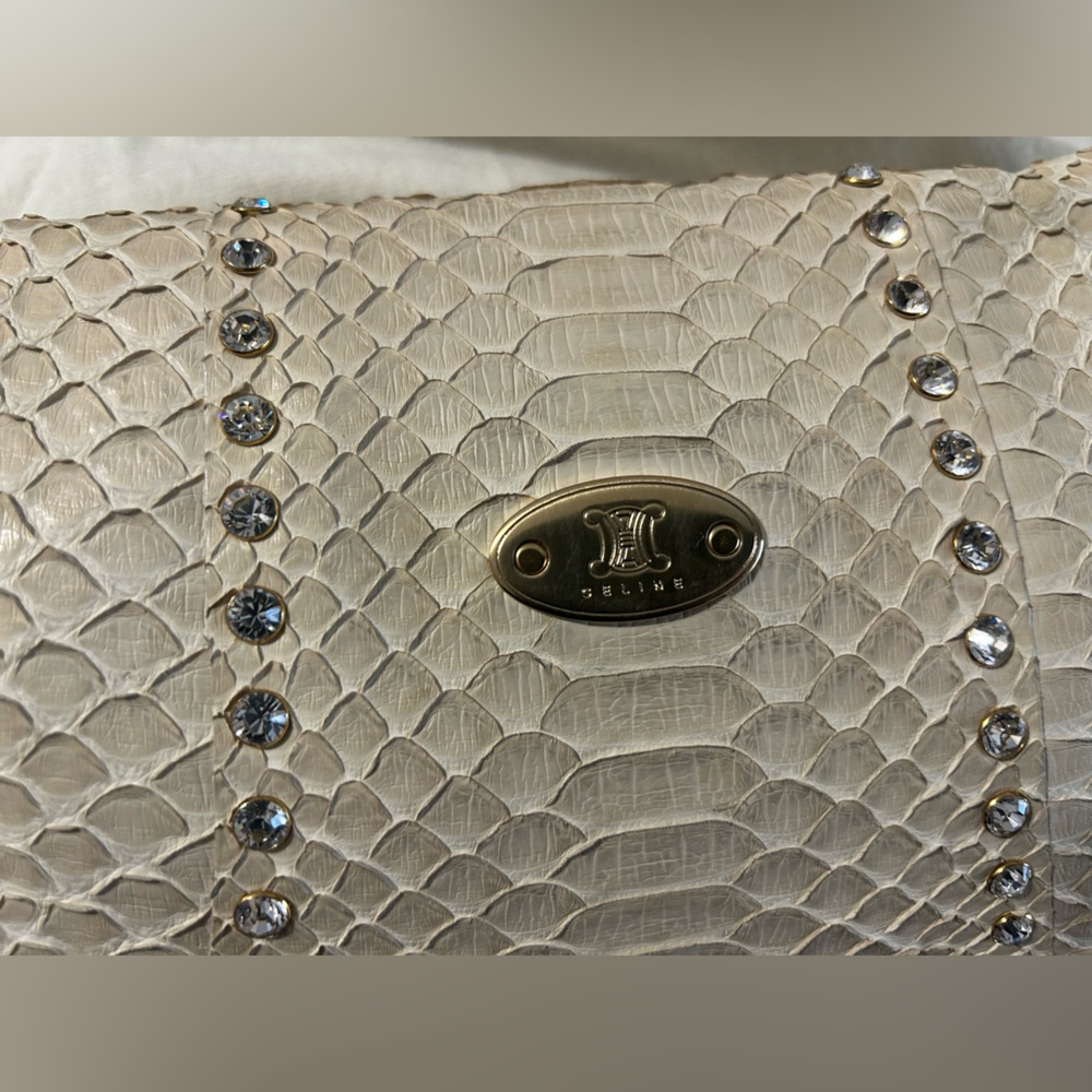 Vintage Celine Poulbot Python and Rhinestone Bag - image 6